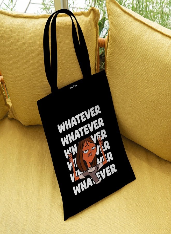 TrendoPrint Eco-Friendly Printed Black Tote Bag 14 x 16 inch with Makeup Pouch for College, Shopping and Travelling (TB142) - Image 3